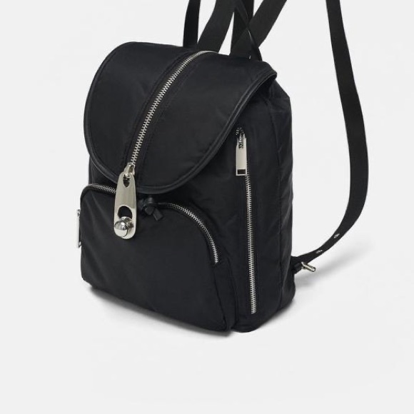 zara nylon backpack
